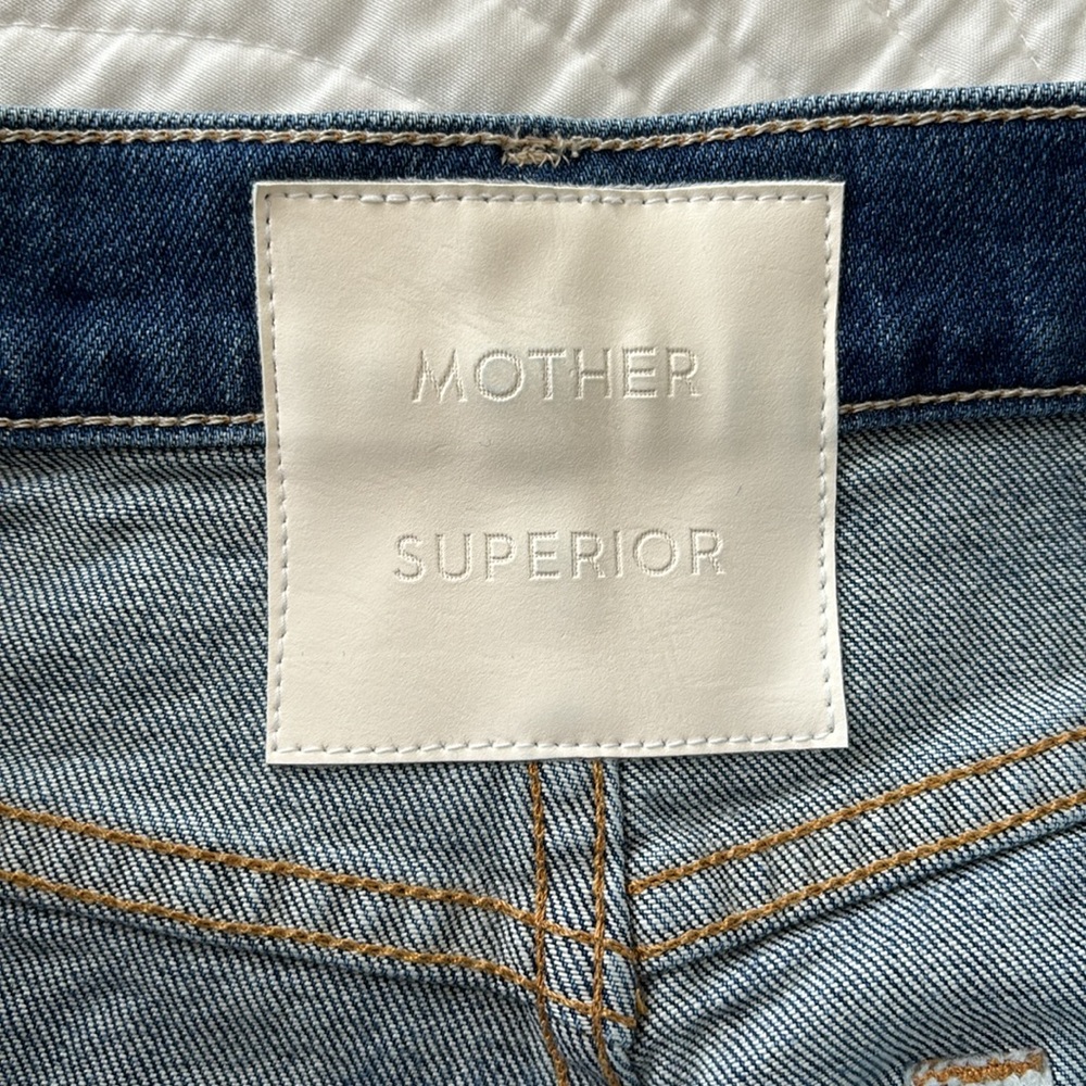 * sold * MOTHER NWT Full Pipe Flood It’s a Small World Jeans size 26 high waist - Picture 10 of 16
